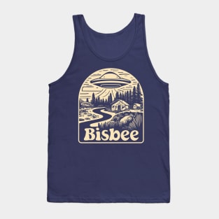 Vintage Bisbee Arizona UFO in Nature Art - Enigmatic Extraterrestrial Scene Tank Top